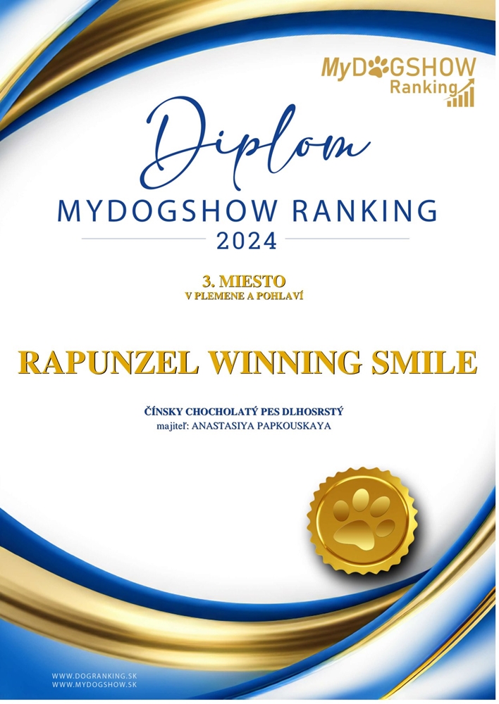 Rapunzel 3. Platz Ausstellungs-Rangliste SK Rapunzel 3. Platz Ausstellungs-Rangliste SK